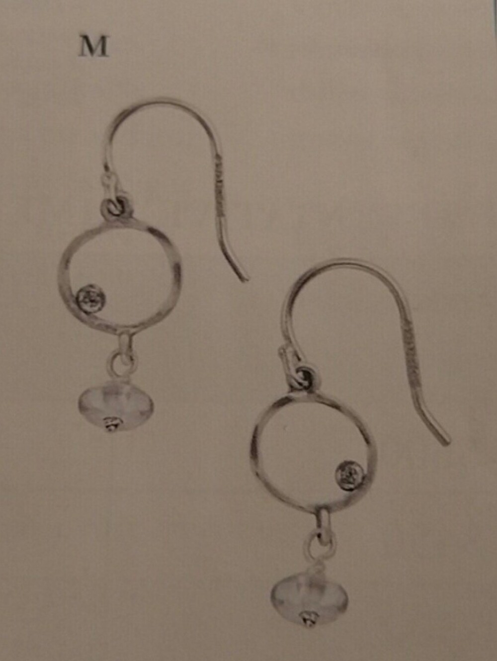 Silpada W2369 Sterling Silver Small Orbiting Moon Quartz Dangle Earrings